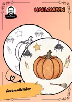 Vorschau - Arbeitsblätter - Halloween Ausmalbilder Komplettpaket (42 Ausmalbilder) - Deckblatt