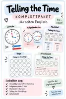 Vorschau - Arbeitsblätter - Telling the Time – Komplettpaket Uhrzeiten Englisch - Deckblatt