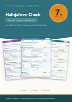 Vorschau - Test - Halbjahres-Check Klasse 7 Mittelschule - alle 3 Fächer - Deckblatt