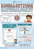 Vorschau - Arbeitsblätter - Kommasetzung Materialpaket (Klasse 3/4/5), Kommaregeln - Deckblatt