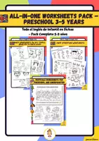 Vista previa - Hojas de trabajo - All-in-One Worksheets Pack – preschool 3-5 years - Portada