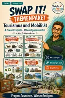 Vorschau - Spiele - SwapIt-Themenpaket "Tourismus & Mobilität" – 4 Spiele mit 116 Aufgabenkarten - Deckblatt