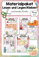 Vorschau - Arbeitsblätter - Materialpaket/Bundle: Lesen und Legen/Kleben (Kl.1-3) - Deckblatt