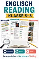 Vorschau - Unterrichtsreihen - Englisch Reading Klasse 5–6 – Leseverstehen, Sachtexte & Writing - Deckblatt