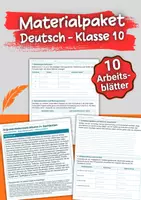 Vorschau - Arbeitsblätter - Materialpaket – Deutsch Klasse 10 – Arbeitsblätter - Deckblatt