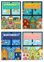 Vorschau - Mal- und Bastelvorlagen - Kooperatives Dorf Basteln für jede Jahreszeit - Kunstmaterialpaket - Deckblatt