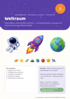 Vorschau - Stundenentwürfe - Rechenwelten · Weltraum — das 5er-Paket: Große Zahlen und schriftliche Verfahren, Mathe Klasse 4 - Deckblatt