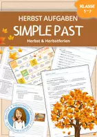 Vorschau - Arbeitsblätter - SIMPLE PAST Mega Bundle 🍂 Herbst Aufgaben + Würfelspiel (Herbstferien / Autumn / Fall) - Deckblatt