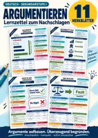 Vorschau - Merkblätter - Lernzettel Argumentieren | 11 Merkblätter zum Nachschlagen | Deutsch Klasse 7 bis 10 - Deckblatt