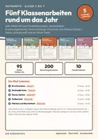 Vorschau - Klassenarbeiten - Materialpaket - Mathematik Klassenarbeiten Klasse 5 bis 7 — 5 Leistungsnachweise im Bundle mit Erwartungshorizont, je 2 Parallelarbeiten, 200 BE - Deckblatt