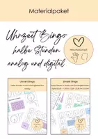 Vorschau - Stationenlernen - Materialpaket Uhrzeit Bingo halbe Stunden - Deckblatt