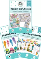 Vorschau - Unterrichtsreihen - Materialpaket Einschulung Schulanfang Grundschule - Arbeitsheft 1. Woche, Namensgirlande, Urkunden 1. Klasse - Deckblatt