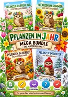 Vorschau - Mal- und Bastelvorlagen - Pflanzen im Jahr – MEGA Bundle | Frühling, Sommer, Herbst & Winter | Steckbriefe, Ausmalbilder, Quiz & Präsentationen - Deckblatt