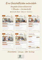 Vorschau - Stundenentwürfe - Eine Geschäftsidee entwickeln – 5 Stunden + Lernkontrolle | Wirtschaft–Recht Klasse 8 - Deckblatt