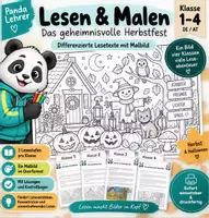 Vorschau - Arbeitsblätter - Lesen & Malen Herbst/Halloween – Paket 1–4 - Deckblatt