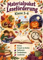Vorschau - Arbeitsblätter - Leseförderung Klasse 5–6: Herbst, Halloween, Tandemlesen und Lesekrimi – Materialpaket - Deckblatt