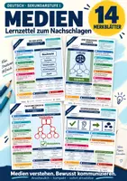 Vorschau - Merkblätter - Lernzettel Medien | 14 Merkblätter zum Nachschlagen | Deutsch Klasse 5 bis 10 - Deckblatt