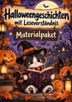 Vorschau - Arbeitsblätter - Materialpaket Halloween Geschichten mit Leseverständnis - Deckblatt