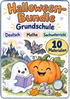 Vorschau - Stundenentwürfe - Halloween-Bundle Grundschule: 10 Materialien für Deutsch, Mathe & Sachunterricht - Deckblatt