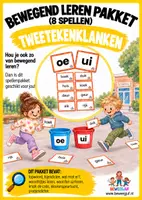 Voorbeeld - Bewegend leren pakket tweetekenklanken (8 spellen) - Voorblad