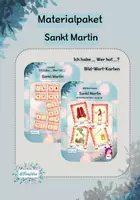 Vorschau - Spiele - Materialpaket Bild-Wort-Karten und Lesespiel zum Thema Sankt Martin - Deckblatt
