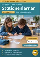 Vorschau - Stationenlernen - KOMPASS 4 Stationenlernen Mathe Klasse 4 | 7 Themen mit Lösungen im Paket - Deckblatt