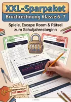Vorschau - Arbeitsblätter - XXL-Sparpaket Bruchrechnung Klasse 6–7: Spiele, Escape Room & Rätsel zum Schuljahresbeginn - Deckblatt