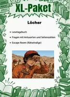 Vorschau - Unterrichtsreihen - Löcher | XL Materialpaket | Unterrichtsmaterial | Deutsch | Klasse 5-9 | mit Lösungen - Deckblatt