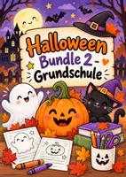 Vorschau - Stundenentwürfe - Halloween Bundle 2 für die Grundschule - Materialsammlung für die Tage rund um Halloween - Deckblatt