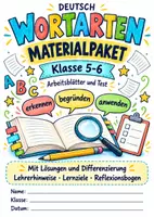 Vorschau - Arbeitsblätter - Wortarten Klasse 5–6 – Materialpaket mit Arbeitsblättern, Test und Lösungen - Deckblatt