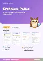 Vorschau - Arbeitsblätter - Erzählen-Paket Klasse 5/6 | Erlebniserzählung planen, schreiben, überarbeiten & Klassenarbeit | Deutsch mit Lösungen - Deckblatt