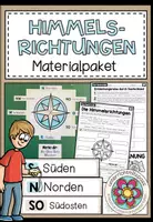 Vorschau - Arbeitsblätter - Himmelsrichtungen – Orientierung, Windrose und Kartenarbeit | Materialpaket Sachunterricht - Deckblatt