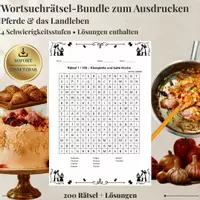 Vorschau - Arbeitsblätter - Kochen & Backen – 200 Wortsuchrätsel | Küchen-Bundle mit Lösungen - Deckblatt