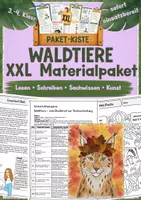 Vorschau - Stundenentwürfe - Paketkiste - Waldtiere XXL-Materialpaket | Sachtexte, Tiersteckbrief & Tierbeschreibung, Mandalas und Kunstprojekt | Klasse 3/4 - Deckblatt
