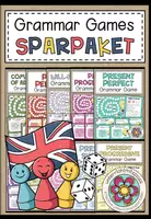 Vorschau - Spiele - Englisch Grammatik Klasse 5, 6, 7, 8 – Grammatikspiele, Grammar Games, Lernspiele, Spiele, Übungen, Aufgaben, Grammar, Vocabulary, Speaking | Sparpaket, Materialpaket, Sekundarstufe - Deckblatt