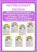 Vorschau - Arbeitsblätter - Materialpaket - Deutsch Klasse 6 Grammatik komplett - Deckblatt