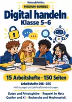 Vorschau - Arbeitsblätter - Digital handeln Materialpaket Klasse 5–6 - Deckblatt