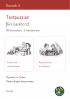 Vorschau - Arbeitsblätter - Materialpaket „Lesen und nummerieren“ und „Ausschneiden und ordnen“ zum Leseband 3 - Deckblatt