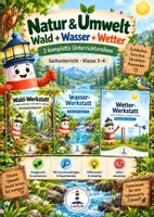 Vorschau - Unterrichtsreihen - Natur & Umwelt – Wald, Wasser & Wetter | Sachunterricht Klasse 3–4 - Deckblatt