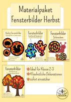 Vorschau - Mal- und Bastelvorlagen - Materialpaket Fensterbilder aus Transparentpapier basteln - Suncatcher Herbst - Kunst Grundschule Klasse 2, Klasse 3 - Deckblatt