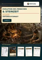 Vorschau - Stundenentwürfe - Steinzeit & Evolution des Menschen – Unterrichtspaket Klasse 5–6 | Ötzi, Jäger & Sammler, Neolithische Revolution, Archäologie - Deckblatt