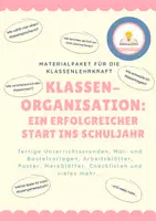 Vorschau - Arbeitsblätter - Materialpaket: Klassenorganisation - Schulstart - Deckblatt