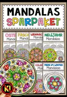 Vorschau - Mal- und Bastelvorlagen - Mandalas & Ausmalbilder durchs Jahr | Malvorlagen für Jahreszeiten, Feste & Freiarbeit - Deckblatt