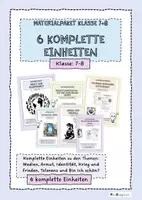 Vorschau - Stundenentwürfe - Ethik Klasse 7+8 Materialpaket - 6 komplette Unterrichtseinheiten - Deckblatt