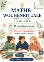 Vorschau - Arbeitsblätter - Mathe-Wochenrituale Klasse 5/6 – 64 Wochenblätter mit Aufgaben, Lösungen und Lernchecks - Deckblatt