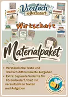 Vorschau - Unterrichtsreihen - Wirtschaft - Wachsendes Materialpaket - Vierfach differenziert / Einfache Sprache - Deckblatt