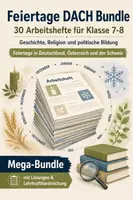 Vorschau - Arbeitsblätter - Feiertage DACH Bundle Klasse 7–8 - Deckblatt