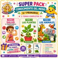 Vista previa - Unidades / Secuencias / Situaciones de Aprendizaje - SUPER PACK Conocimiento del Medio · 3.º de Primaria Salud + Plantas + Animales + Juego de regalo - Portada