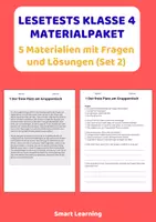 Vorschau - Stundenentwürfe - Lesetest Materialpaket Klasse 4 | 5 Materialien mit Fragen & Lösungen (Set 2) - Deckblatt