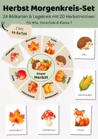 Vorschau - Bildkarten - Herbst Morgenkreis Set für Kita, Vorschule & Klasse 1 | 24 Bildkarten & Legekreis mit 20 Motiven | Wortschatz, Sprachförderung & Herbstprojekt - Deckblatt